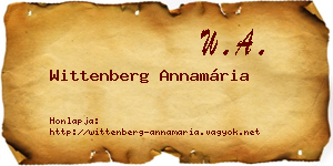 Wittenberg Annamária névjegykártya